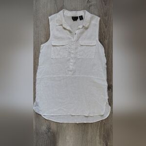 Jones‎ New York Women's Sleeveless Top Size S 100% Linen Popover JNY